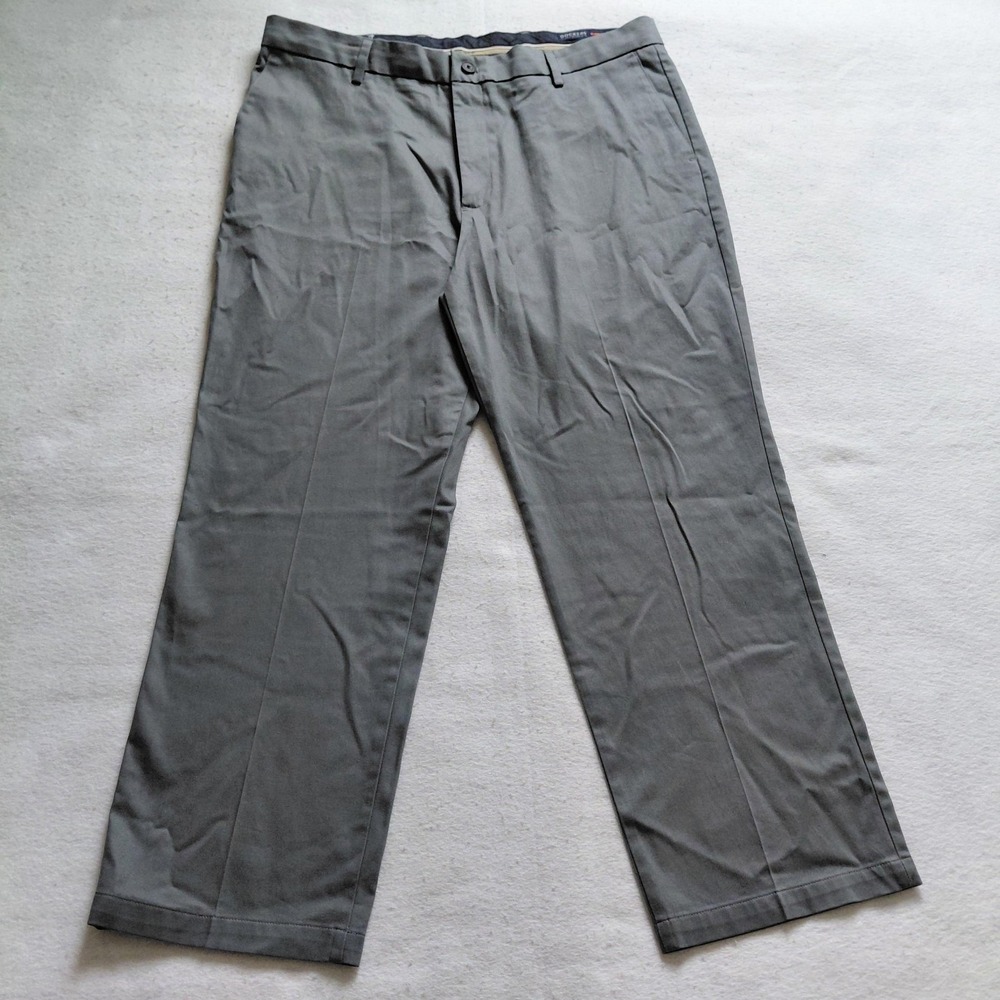 Dockers Classic Signature Khaki Pants Gray Flex Comfort Mens 38x28 Straight Work
